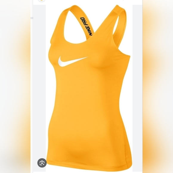 Nike Tops - Nike Yellow Racerback Tank with White Swoosh